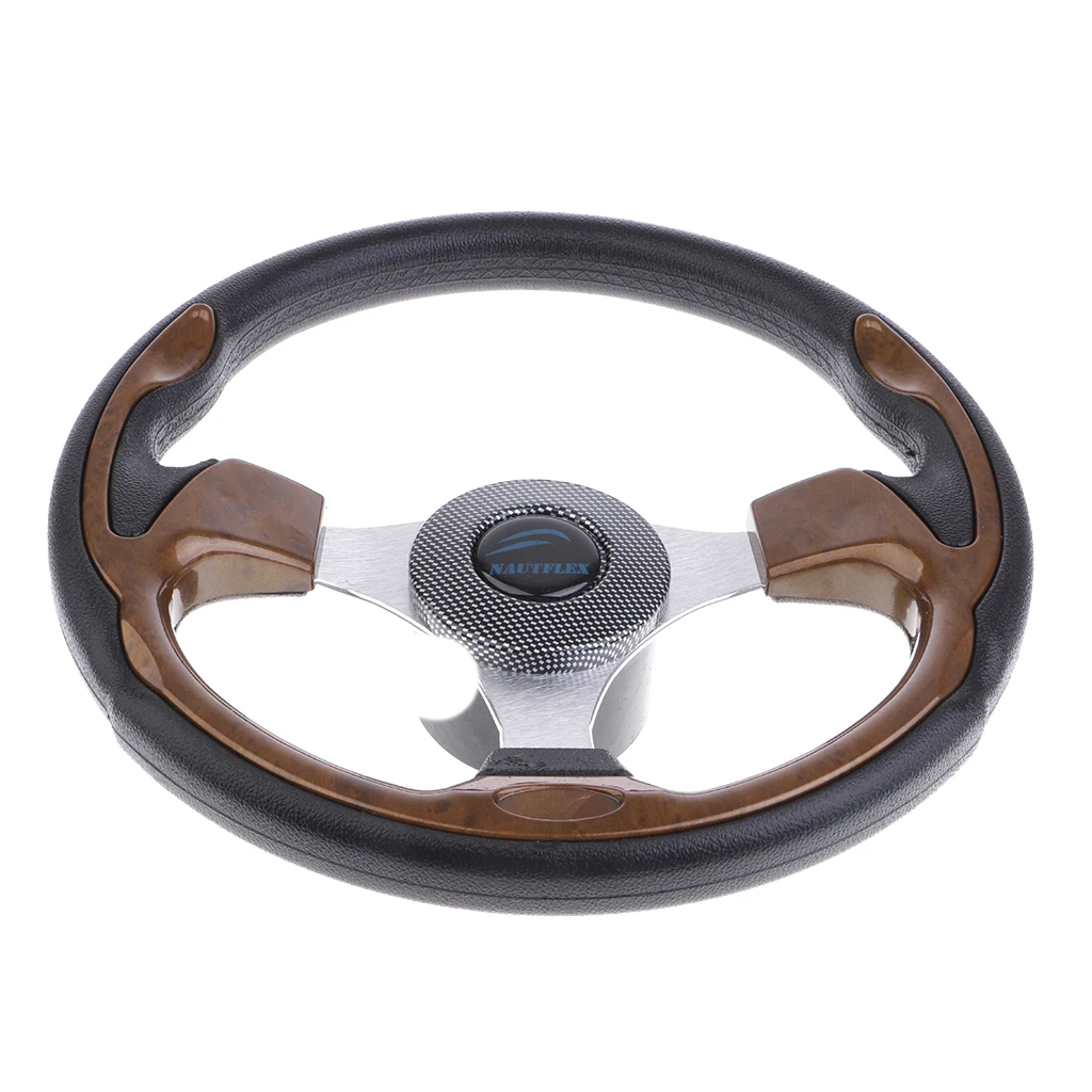 Marine Boat Non-directional 3 Spoke steering wheel 12.6' 320mm Steering Wheel Fits 3/4' Tapered Key Adapter Boat Accessories