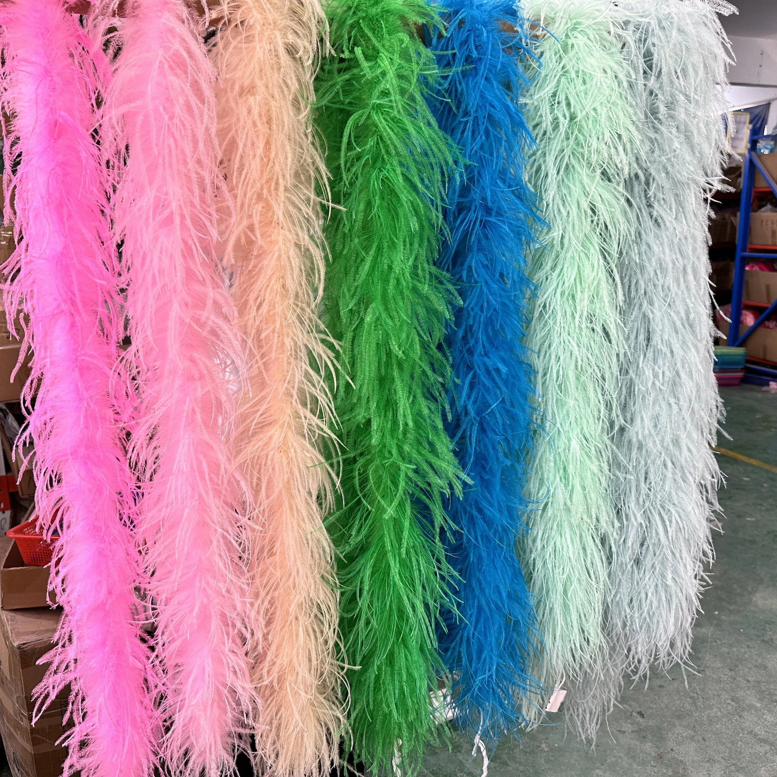 2 3 4 6 10 Ply multi-color ostrich feather Boa 2-meter ostrich feather shawl for party womens clothing DIY decoration scarf 241108