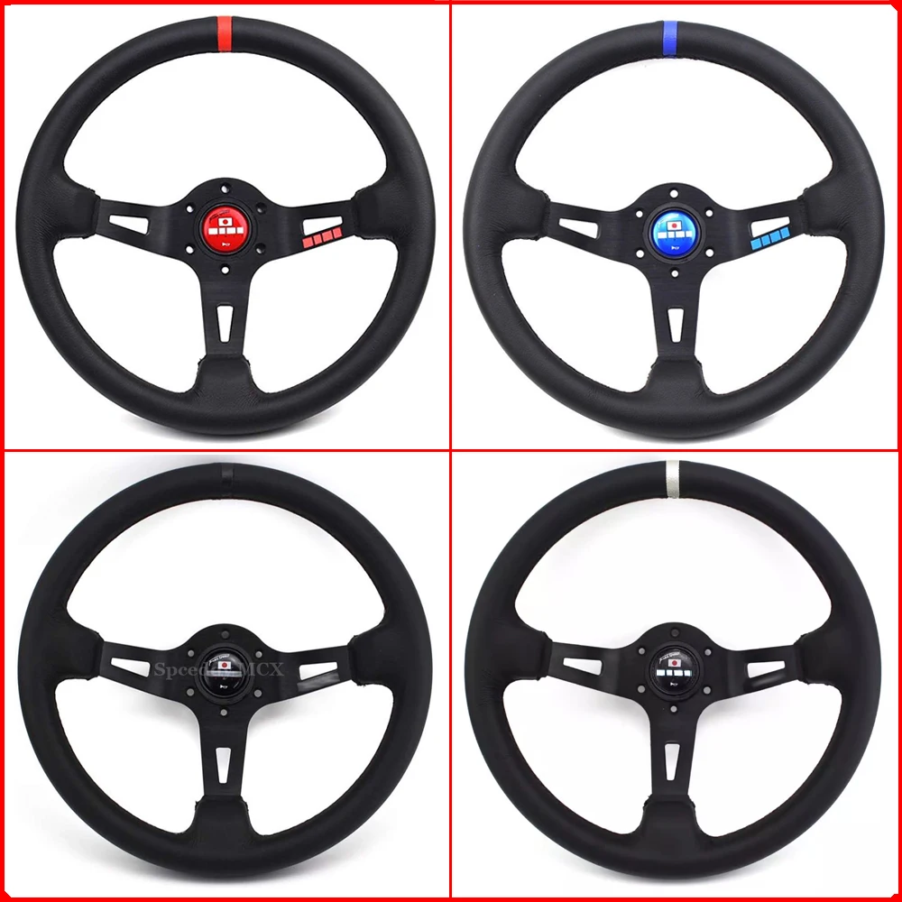 Spceddy MCX Japan Racing Steering wheel Sport 13 Inch 330mm Car Sports Steering Wheel Leather MM20S0312135 smile