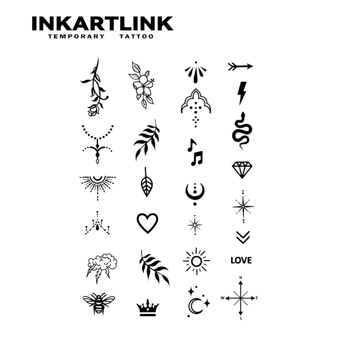 Fingernail Flower Tattoo (1) Temporary Tattoo Sticker Waterproof Magic Tattoo 15 Day Fake Tattoo Semi Permanent Tattoo W241109