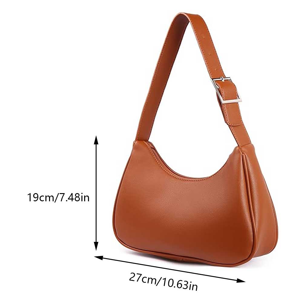 Women Simple Shoulder Bag PU Leather Versatile Armpit Bag Adjustable Strap Minimalist Shoulder Bag Daily Bag for Ladies