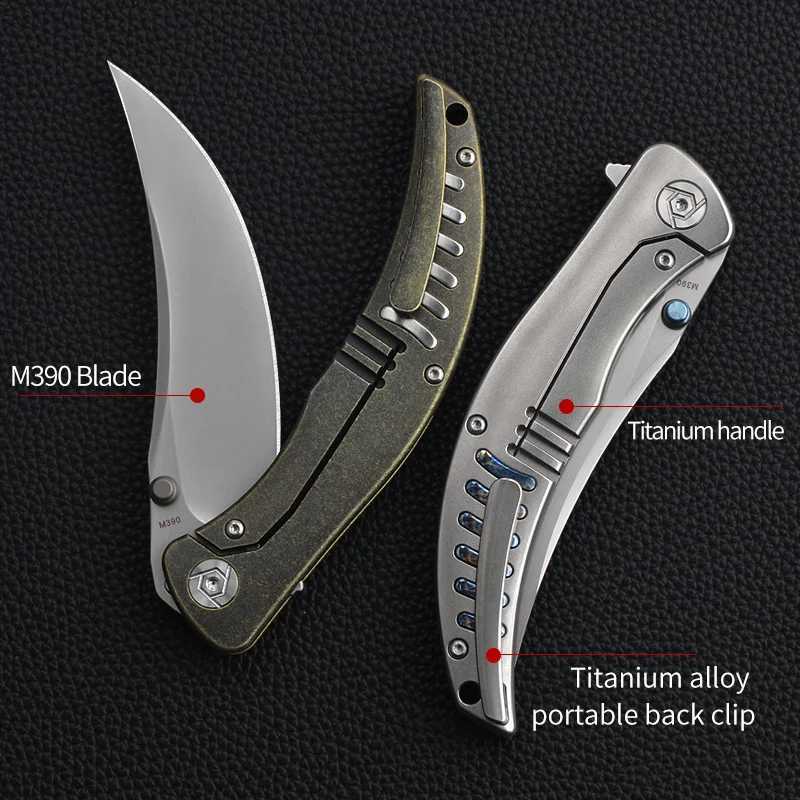 New Arrival Cool CH Sultan High Configuration M390 Blade Titanium Alloy Handle Folding Knife Outdoor Adventure Collection Tool X241108