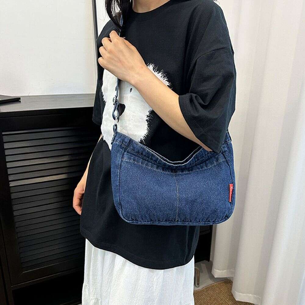 Denim Fabric Crossbody Personality Ultra-large Capacity Vintage Tote Bag Gentlewoman Shoulder Bags Handbags