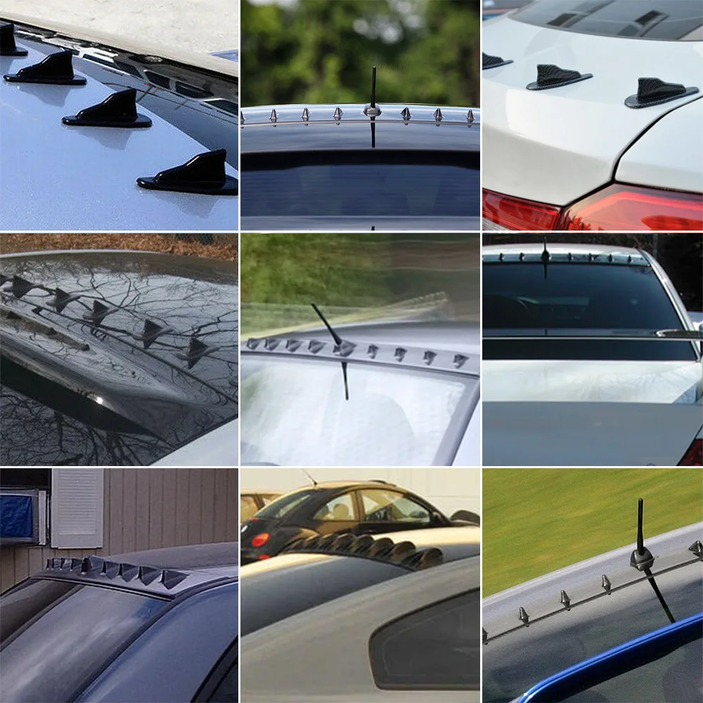 10pcs Universal EVO-Style Roof ABS Shark Fins Spoiler Wing Kit Vortex Generator SLJ-1014