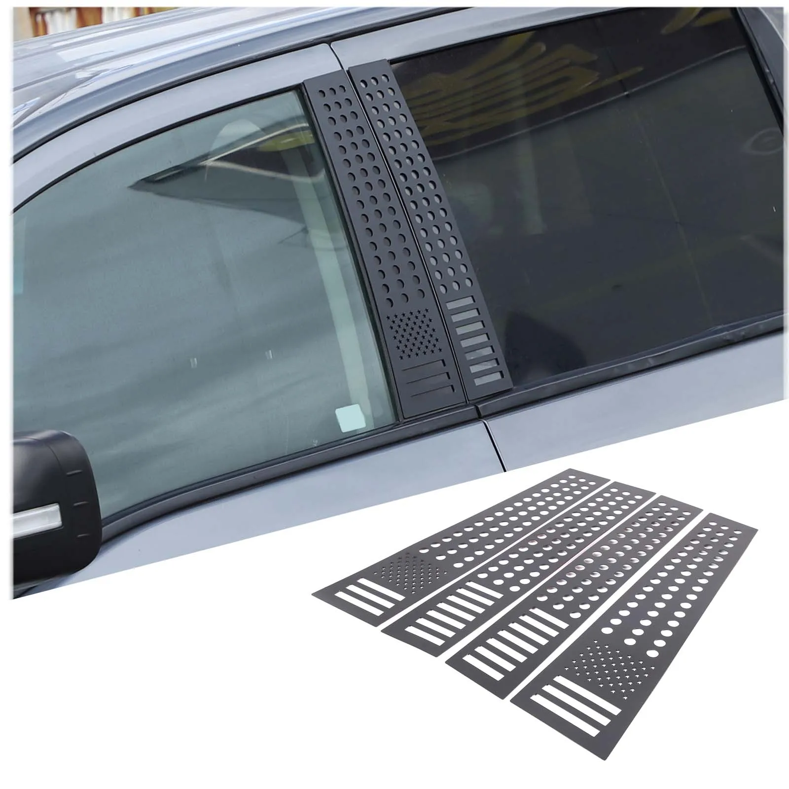 Car Aluminum Window Alloy B-Pillar Center Pillar ddmysmile Trim Sticker For Nissan Titan 2016-2023 Car Accessories Smile