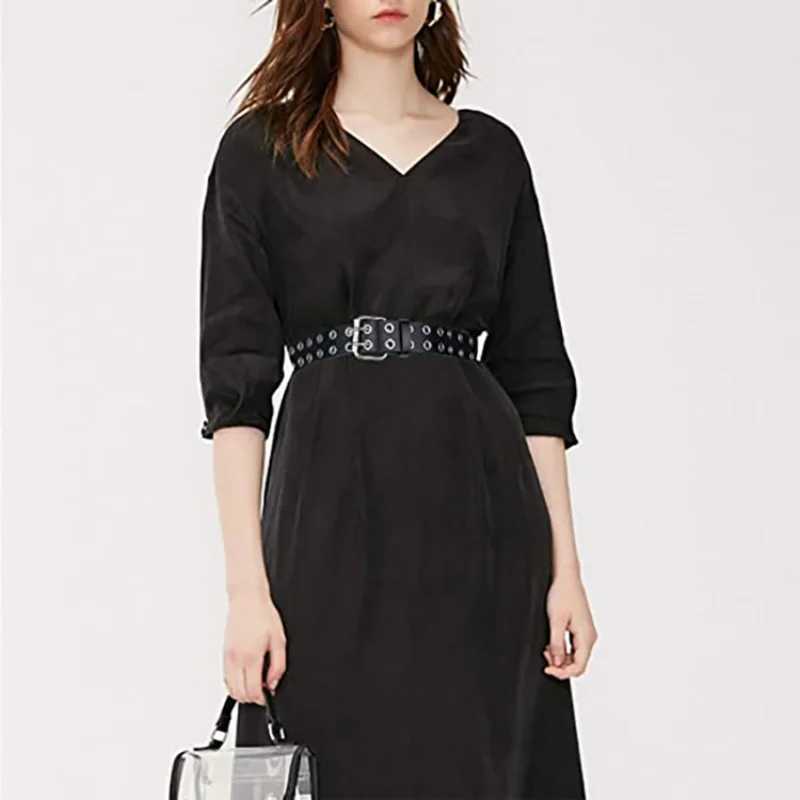 Fashion alloy ribbon chain luxury leather new punk style metal pin buckle leather mens waist belt X2411091