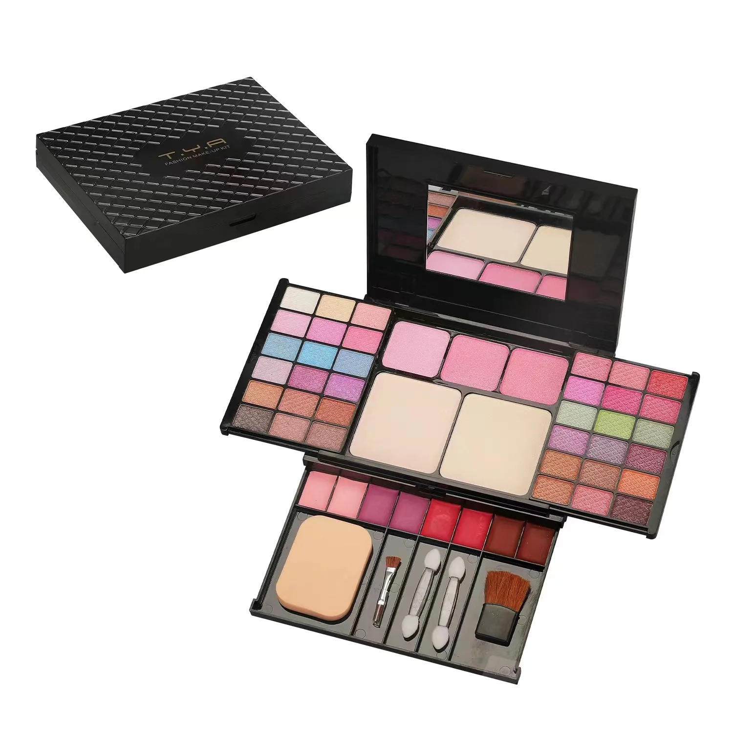 Set Makeup for Gift Women Full Kit All in One Make up Eyebrow Powder Lipstick Lip Gloss Brush Shimmer Glitter Eyeshadow Palette smile