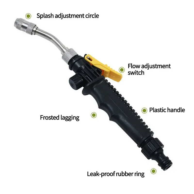 48cm High Pressure Water Cleaning Gun Car Beauty Washing Washer Tool Kit with Adjustable Nozzle Foam Bottle for Garden Wood