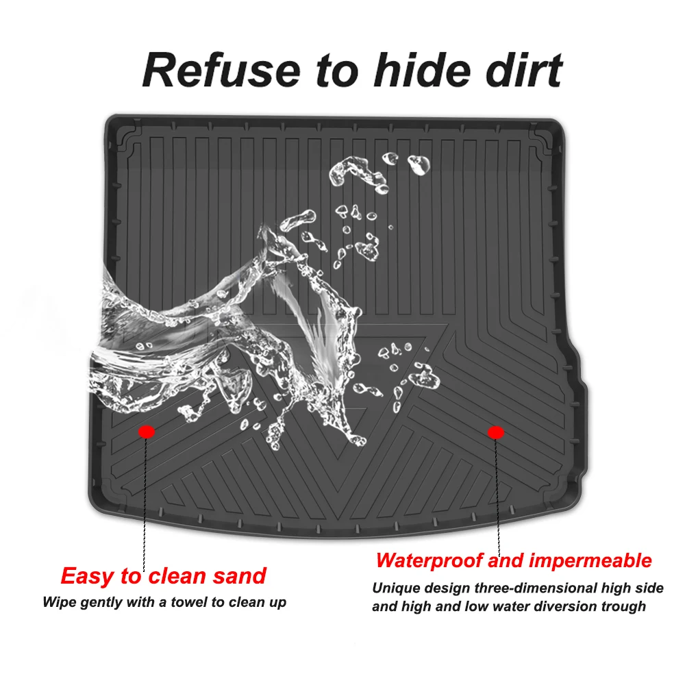 TPE Car Trunk Mat Storage Box Pad For Porsche Macan 2014 2015 2016 2017 2018 2019-2022 Waterproof Protective Rubber Car Mats