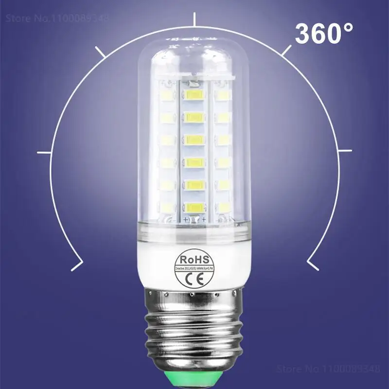 2PCS E27 Led Lamp Bulb E14 Led Candle Light Bulb B22 Corn Lamp Led 7W 12W 15W 20W 25W AC220V Bombilla Chandelier Lighting 240V