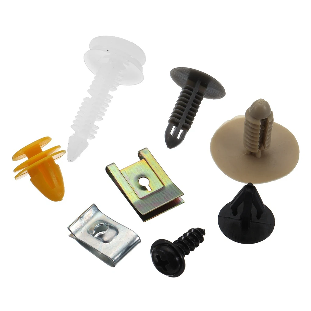 500PCS Mixed Auto Vehicle Fastener Bumper Clips Retainer Rivet Door Panel Fender Liner Universal Fit All Car