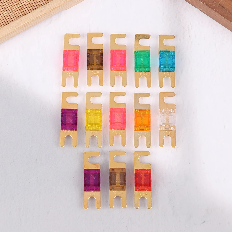 2 Pcs Gold Plated Stud Car Fuses Mini Car Audio Fuse 20A 30A 40A 50A 60A 70A 80A 100A 120A 125A 150A 175A 200A 32V Auto Fuse