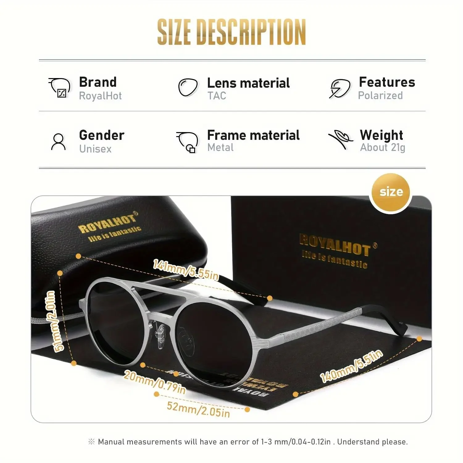 Magnesium Aluminum Royalhot Unisex Polarized ddmysmile Sunglasses, Personalized Round Frame,Sunglasses, Glasses,Uv400 Myj026 Smile Sunglasses, Frame,S