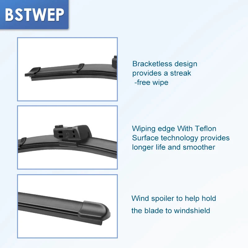 for BSTWEP Wiper Blades VW Transporter T5 / T6 Model Year from 2003 to 2018 smile /