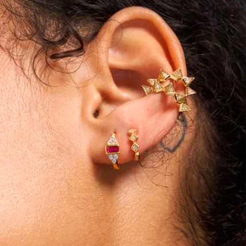 Gem Red CANNER Green Earrings Sier Earring For Women Hoop Earrings Gold Hie Wedding Party Jewelry Gift Kolczyki smile