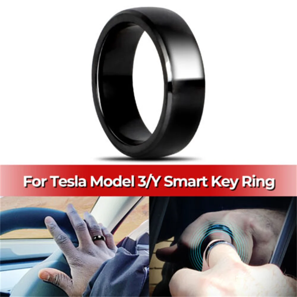 For Tesla Model 3 Model Y Smart Key Ring Accessories NFC Ceramic Ring Replace Car Key Card Key Fob Made With Original Card Chips
