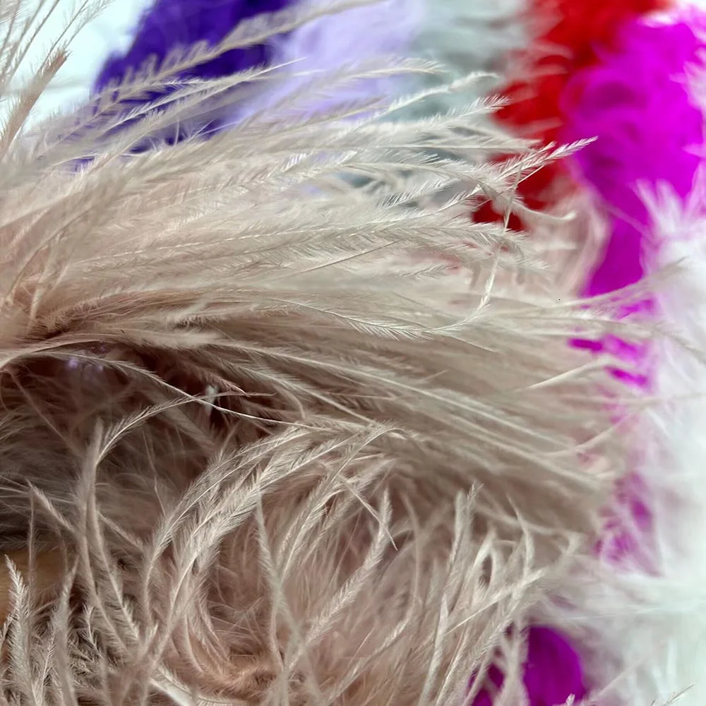 Beatiful 2-meter 6-story natural ostrich feather Boa high-quality fluffy clothing/party decoration/clothing/shawl/usable 241108ww