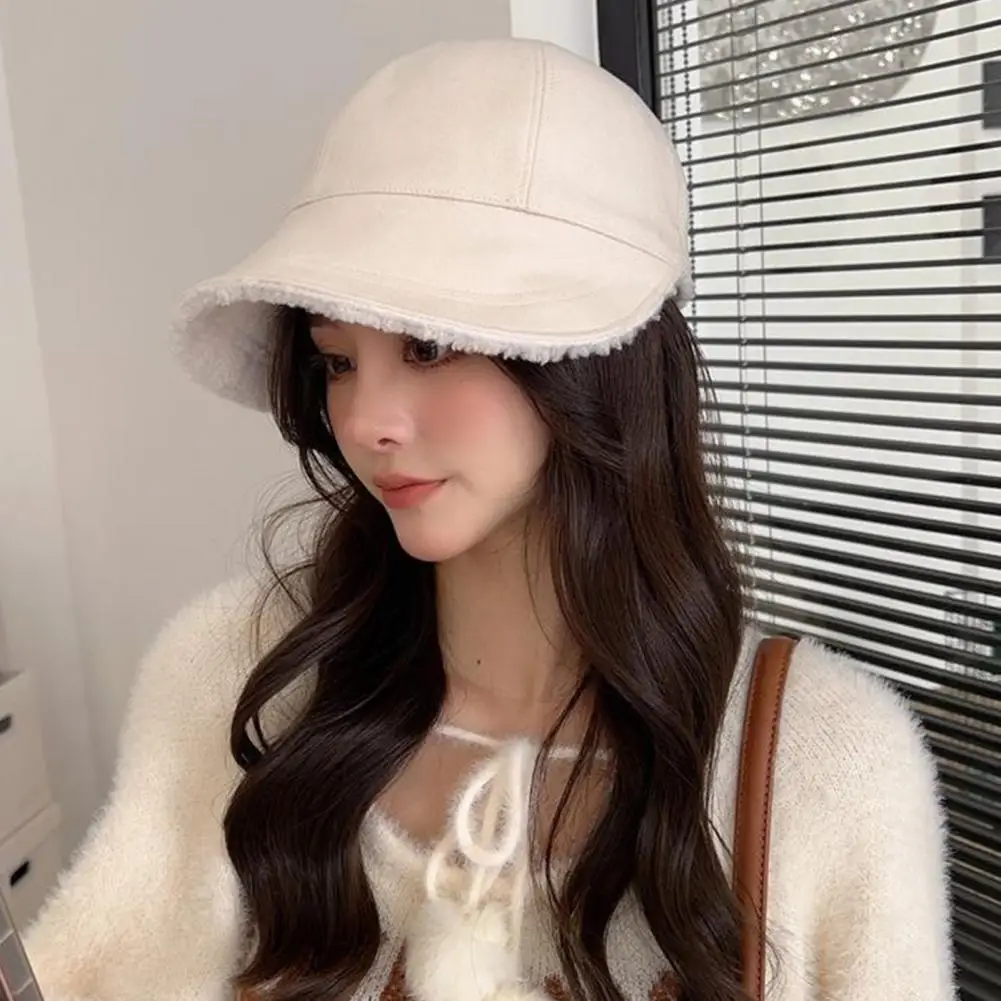 Autumn Hat Stylish ddmysmile Winter Cold-Proof Women Baseball Hat Double Sided Headwear Autumn Winter Hat Sunscreen Smile