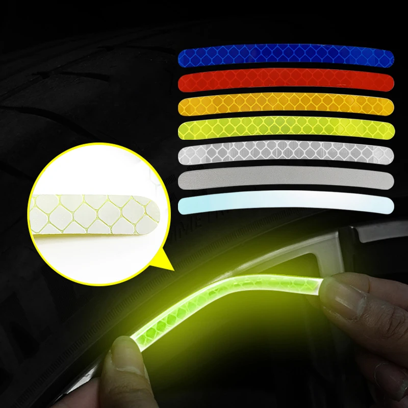 Reflective Hub Car Wheel Stripes Car Decorative Strips Accessories for Use of Bicycle Automobile and Motorcycle Tyre Stickers smile