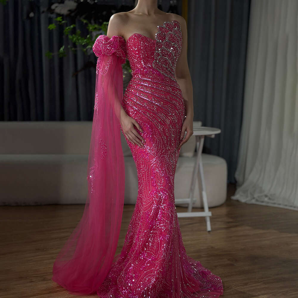 Hill Arabic Serene Blue Yellow High-Split Mermaid Beaded Evening Gown For | Wedding Party La72600 Customized