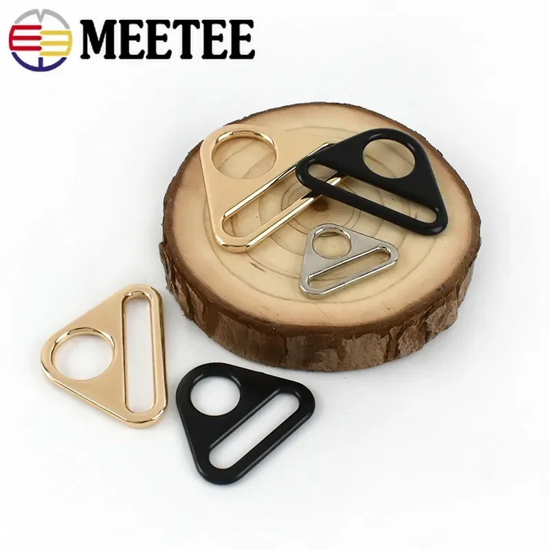 5/10Pcs Meetee 20-50mm Metal Triangle Ring Buckle Bag Strap Anti-slip Adjust Slider Clasp Bikini Connect Hook Sewing Accessories