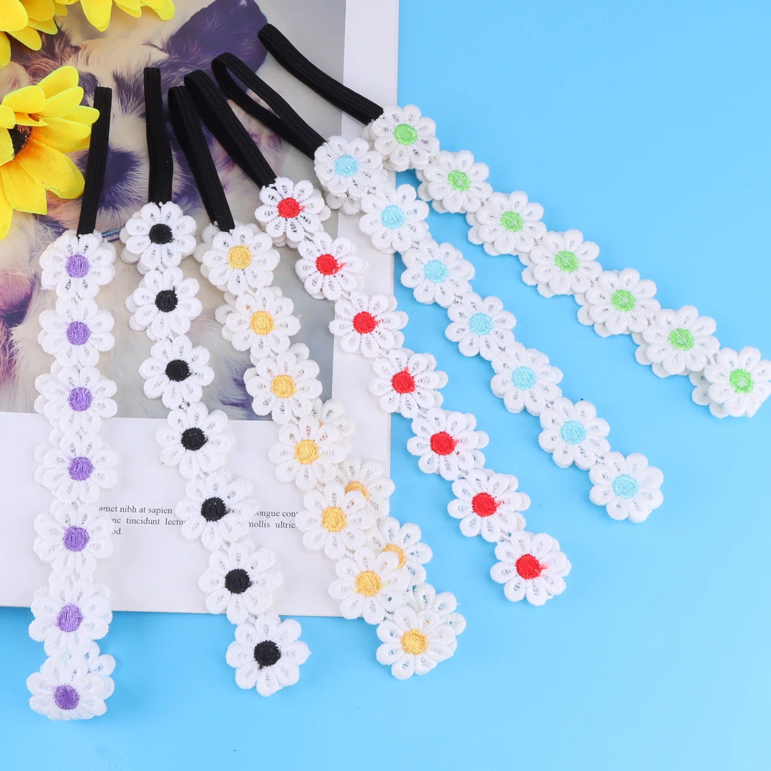 Flower Headband Daisy Girls Suower Crown Hair Wreath Bohemian ddmysmile Floral Soft Hair Bands Wedding Festivals Party Smile