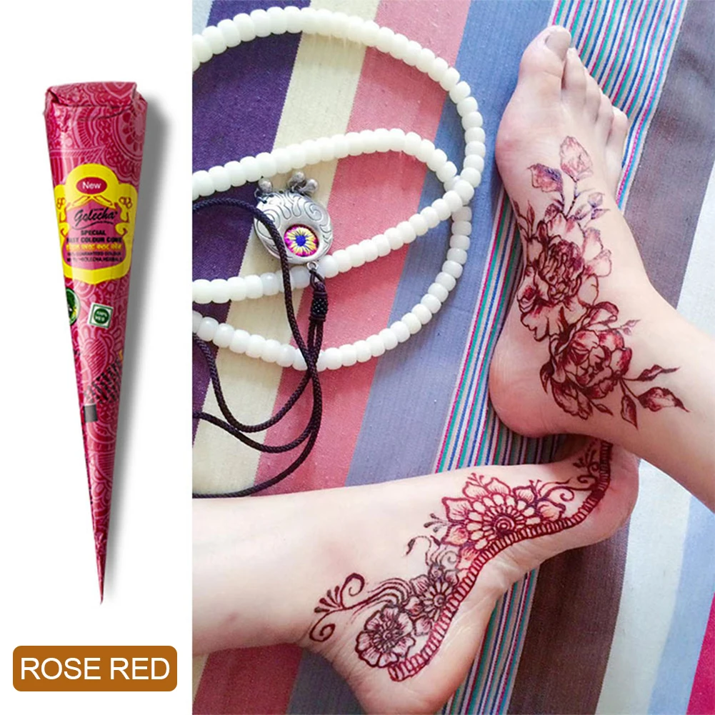 Flash Tattoo Temporary Natural Paste Black Henna Body Paint Arts Disposable Cones ddmysmile Sexy Tattoo Cream Lnks Indian Wedding Fashion Smile