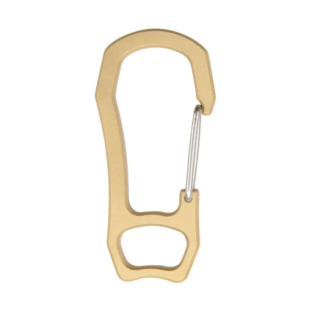 Sports Mini Portable Outdoor Bronze Safety Buckle Titanium Alloy Key Rings Keychain Hook Hanging Flashlight Buckle ddmysmile Carabiner Smile