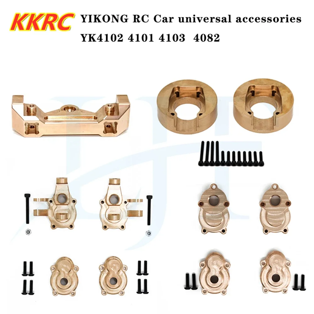 GGRC YiKong Brass Front Steering Group Rear 2025 Axle Mount Front Bumper Mount new Counterweight for 1/10 YK4102 YK4103 1/8 YK4082 RC Cra