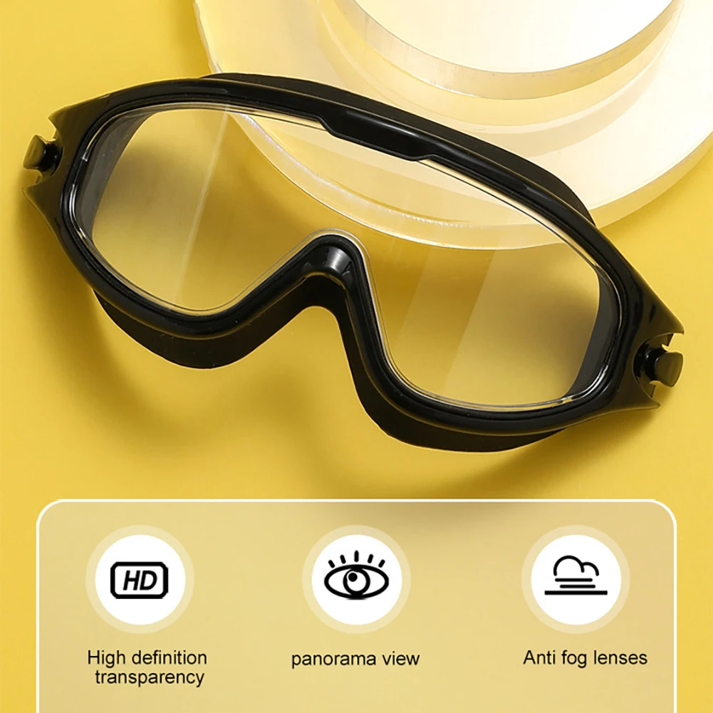 Flat Light Swimming Goggles Anti-fog Snorkeling Diving Swim Eyewear Waterproof Big Frame Glasses Men Women Swimming Accessories