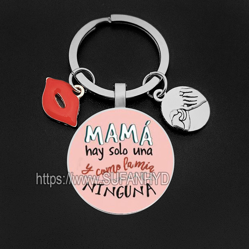 ae Spanish Keychain Mom In Super Mother Keyrings Key Holder for s Day Gift