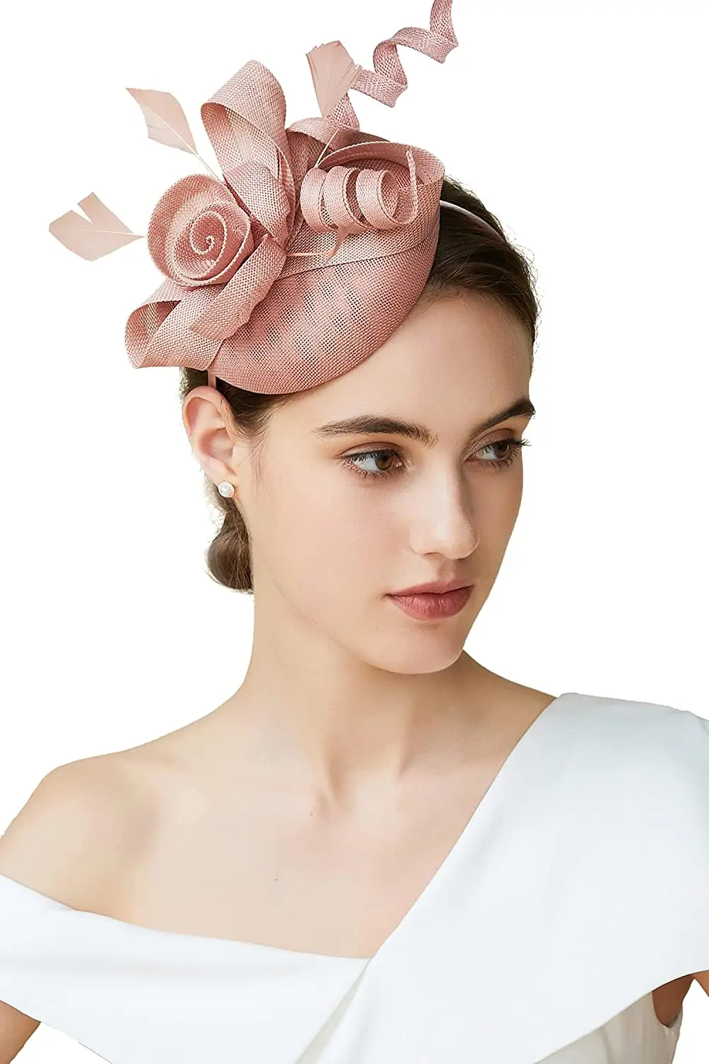 Hat Women Fascinator for Tea Party Kentucky Fascinator Hat Pillbox Hat Derby Pea Feather Fascinator Hair Accessories smile