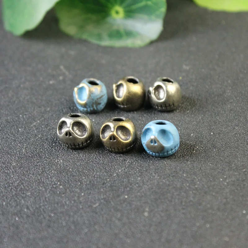 Head ddmysmile Skull Punk Pumpkin Brass Knife Beads Umbrella Rope Cord Outdoor Woven Lanyard Pendant EDC Paracord DIY Handmade Accessories Smile