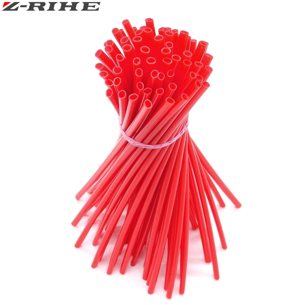 72Pcs Motorcycle Wheel Spoked Protector Wraps Rims Skin Trim Covers Pipe For Motocross Bicycle Bike Cool Accessories 11 Colors
