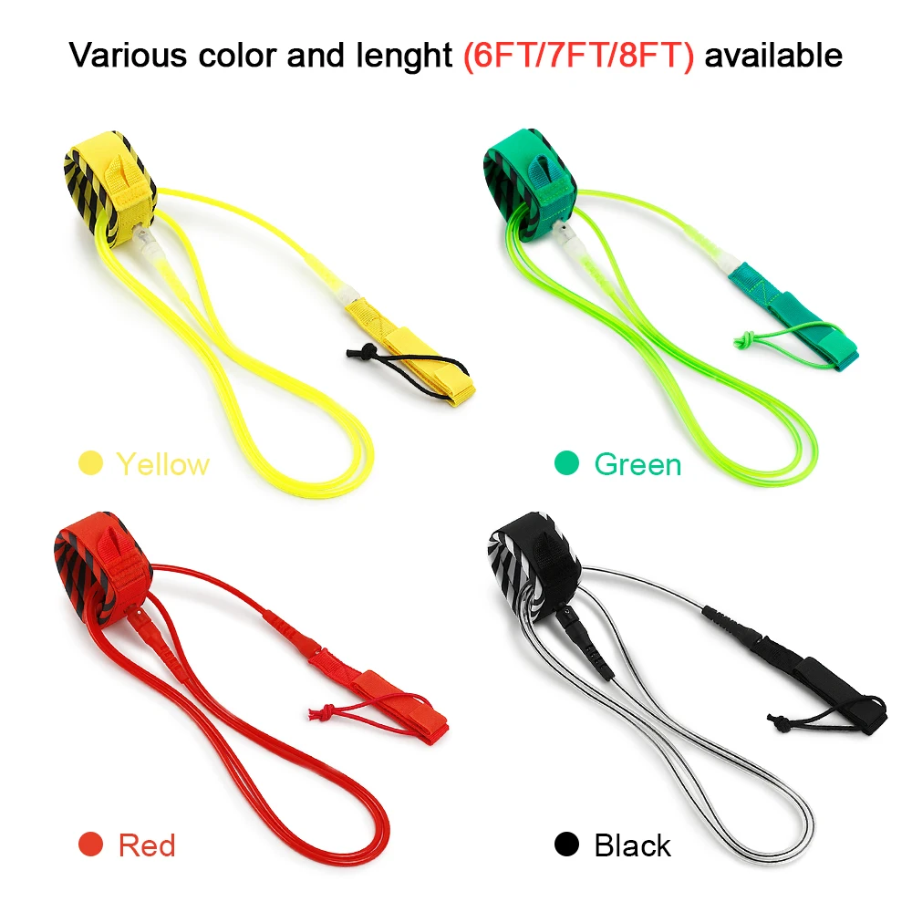 kwaliteit Paddle Hoge 6FT Leash Surf Leash Surfboard Leash Glad Steel Swivel Surfen Been Touw Gladde Stalen Paddle board Leash smile