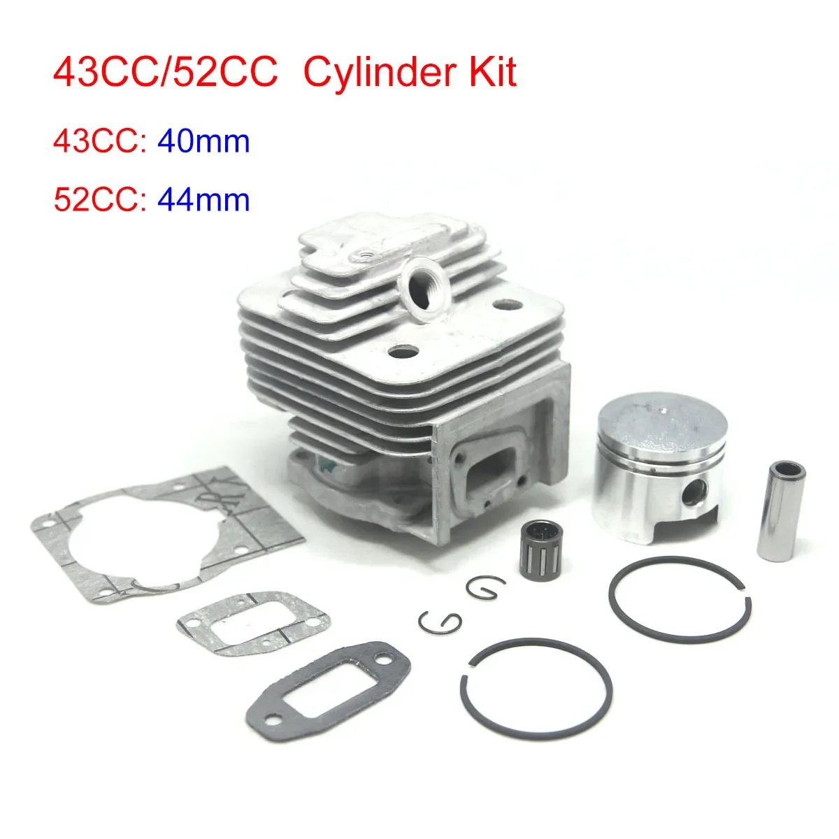 40MM 44MM 40-5 44-5 Cylinder Kit 43CC 52CC 1E44F-5 44F-5 BG520 CG520 CG430 1E40F-5 Rebuled Brushcutter Trimmer Auger Parts