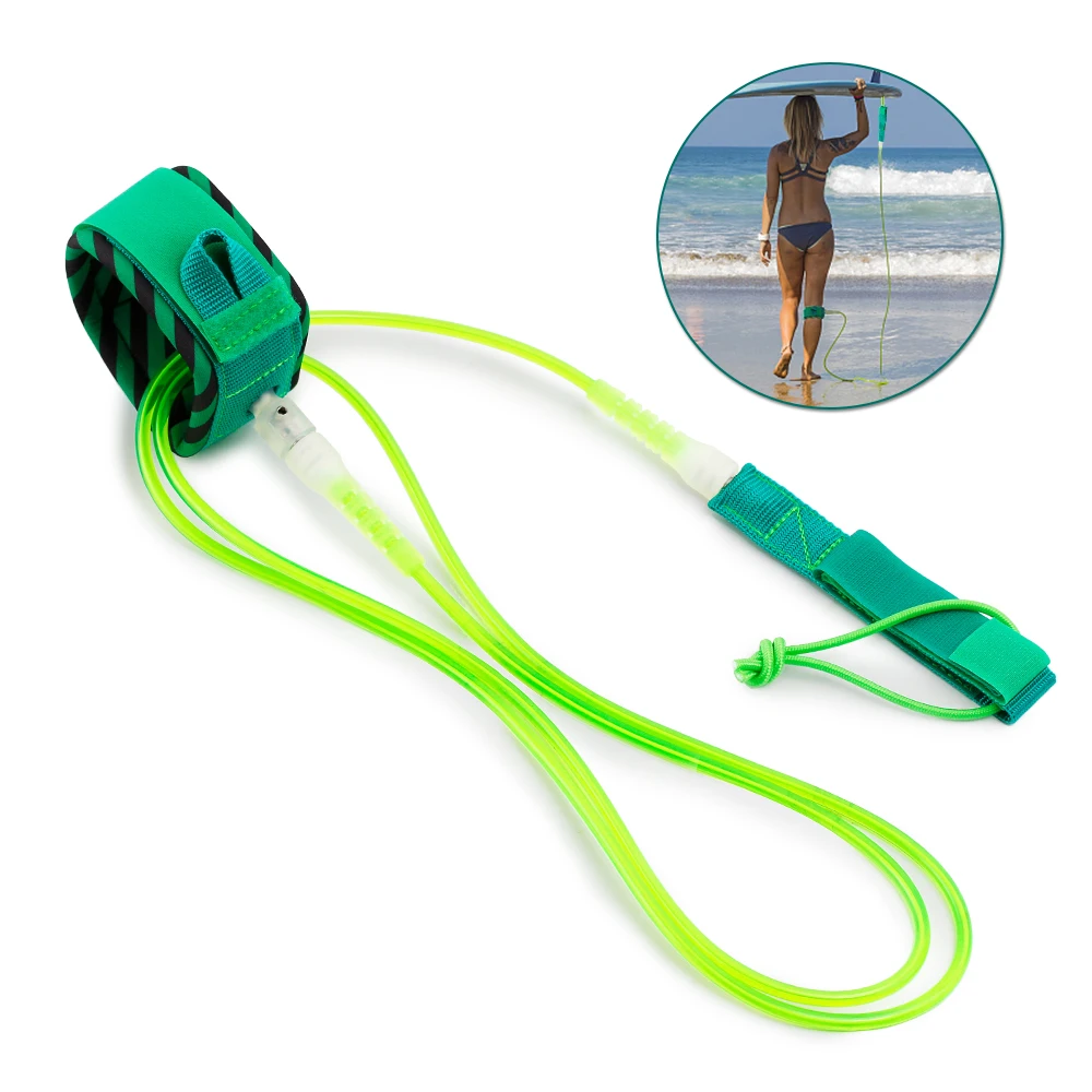 kwaliteit Paddle Hoge 6FT Leash Surf Leash Surfboard Leash Glad Steel Swivel Surfen Been Touw Gladde Stalen Paddle board Leash smile