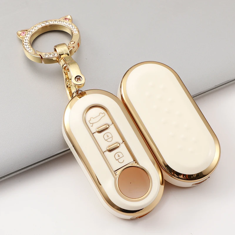 Key Remote TPU Case Fob Car Key Cover for Peugeot Boxer for Citroen Jumper for Fiat 500 Panda Ducato 500L Punto Lancia Musa smile