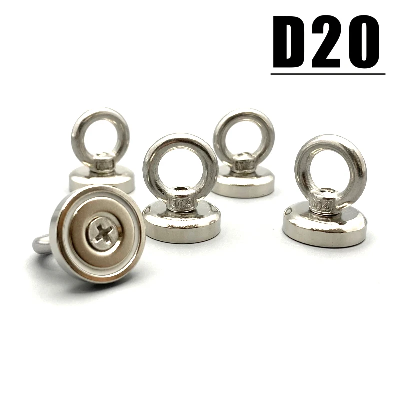 Saage Magnets 1/2/3/5Pcs Hook D20 NdFeB Magnetic Material MAGNET D20mm Strong Super Wall Hanger Steel Imanes smile