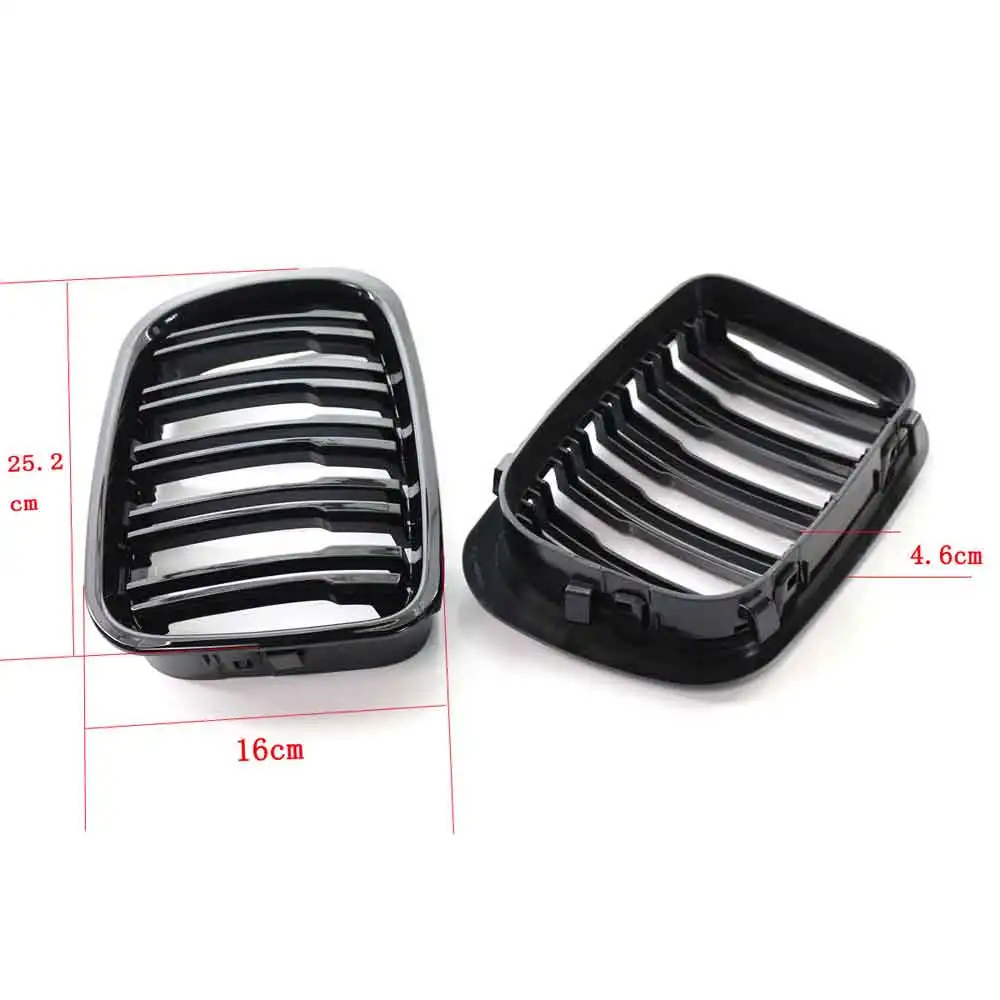 Double-line Matte Black Car ABS Front Bumper Radiator Kidney Grille Gril For BMW E46 3 Series 1998 1999 2000 2001 Car Styling