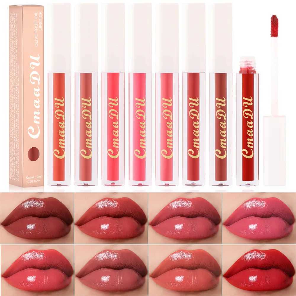CmaaDu 8Color Lip Gloss Matte Creamy Cup Lipstick Satin Finish Makeup Liquid Lipgloss Lipstick Long Lasting Glossy Lip CosmeticXJ250312