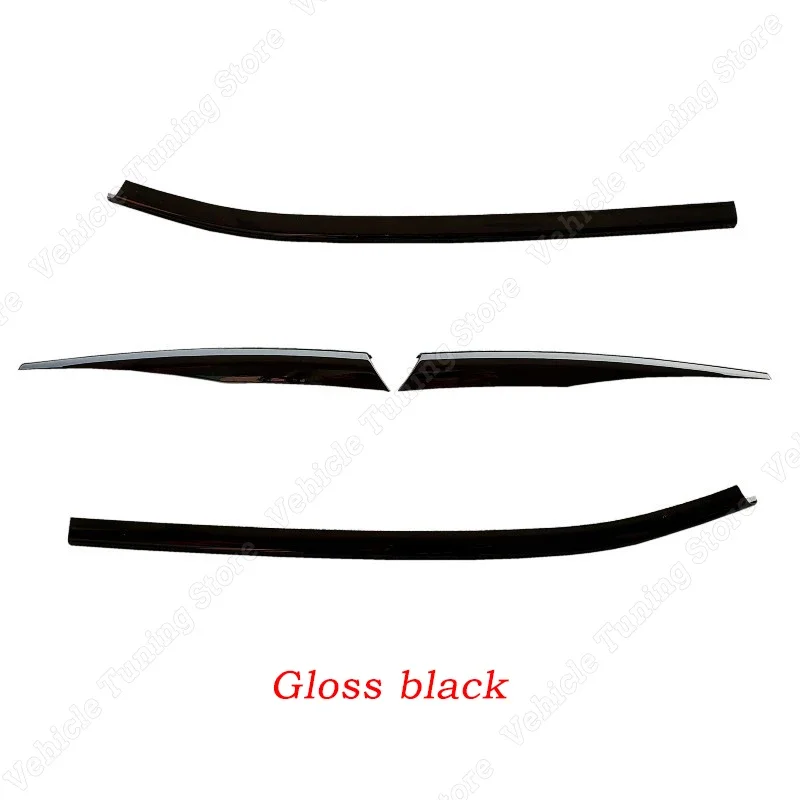 4Pcs For VW Tiguan MK2 Rline 2017-2021 Gloss Black Car Front Bumper Mesh Center Grille Grill Moulding Strips Body Kits Tuning
