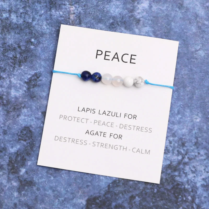 Lazuli Bracelet Lapis Natural Lapis Lazuli Healing Calming Bracelet Peace Jewelry ddmysmile Women Men Crystal Healing Bracelet Gift Smile