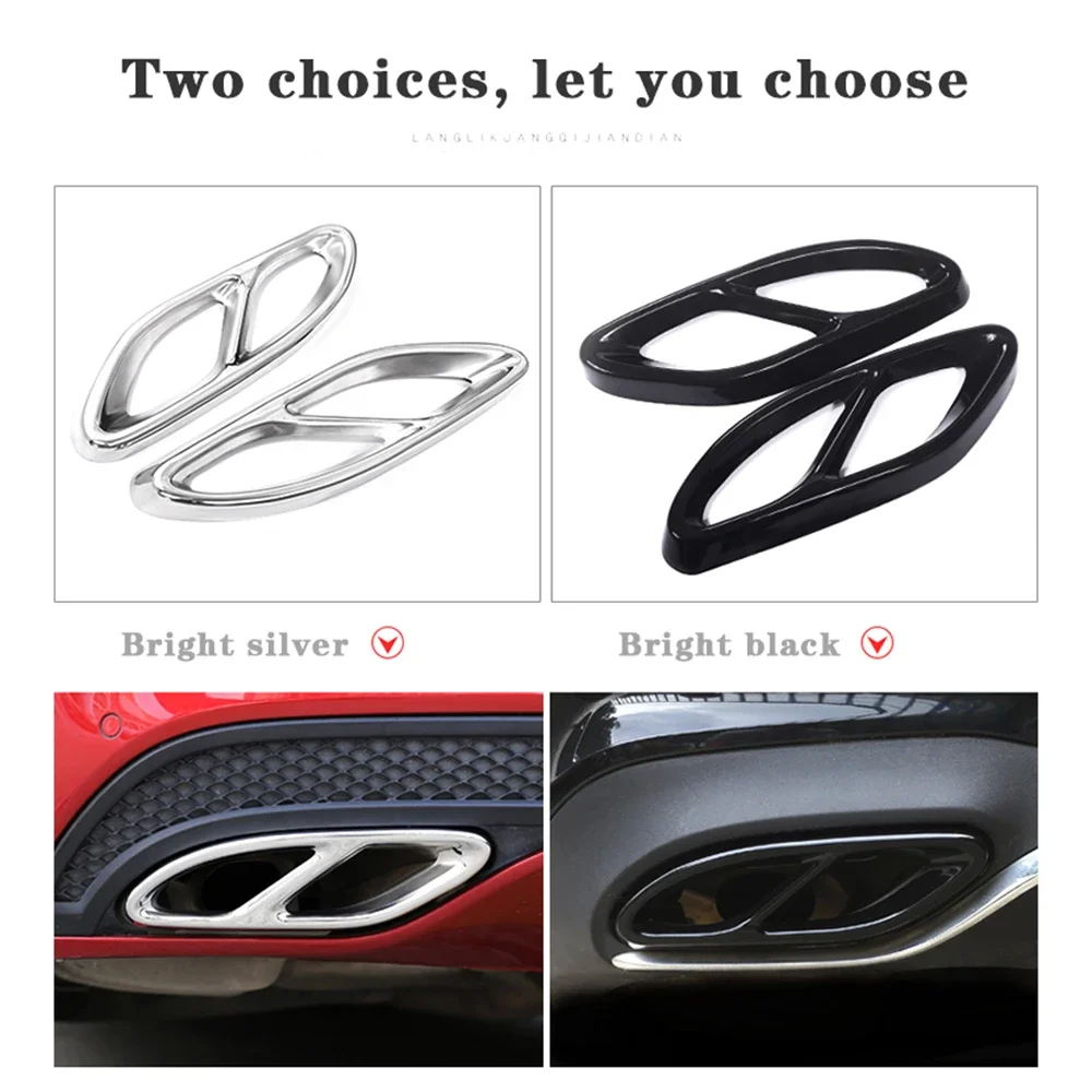 For new Mercedes Benz W204 W205 W212 W213 W176 X253 GLC GLA universal exhaust pipe case Car exhaust tip 2025 muffler pipe cover trim