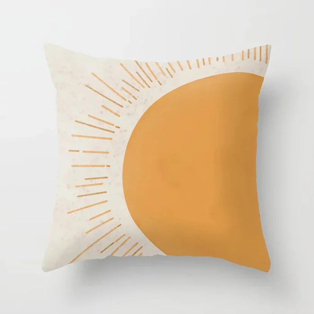 Cute Home Decor Pillowcase Sun Polyester Print Pillowcase Square ddmysmile Pillowcase For Bedroom Living Room 45X45cm Funda De Almohada Smile