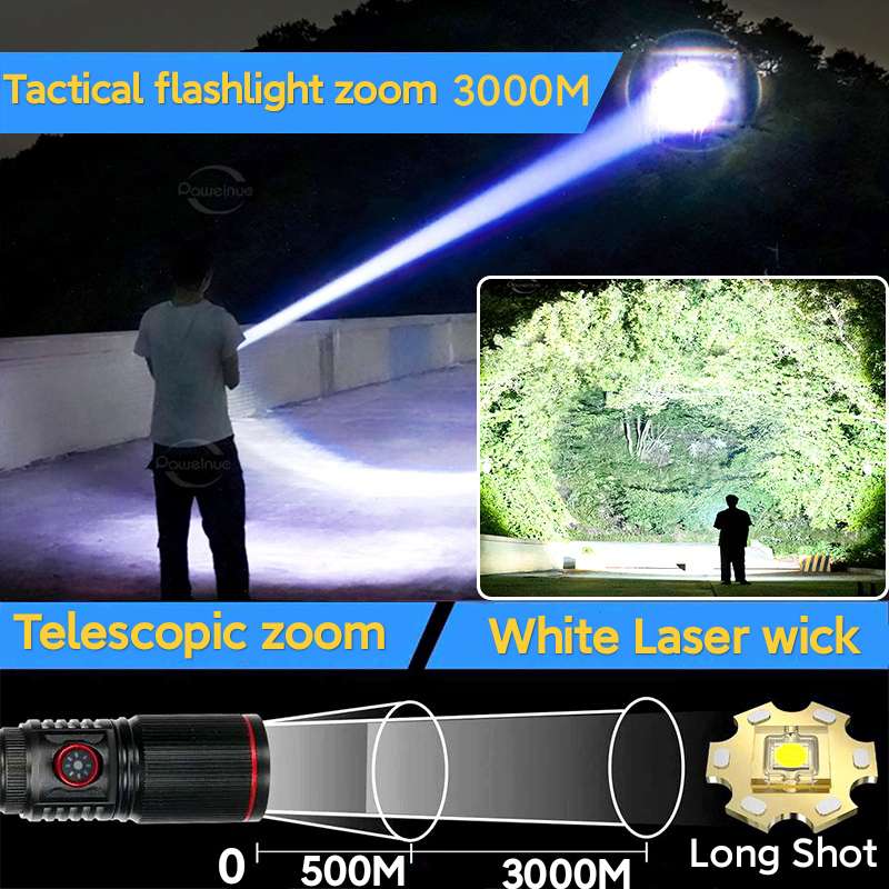 9900LM Military Tactical Flashlights Powerful Long Range Torch Rechargeable Tactical Lantern Hunting Self Defense Led Flashlight