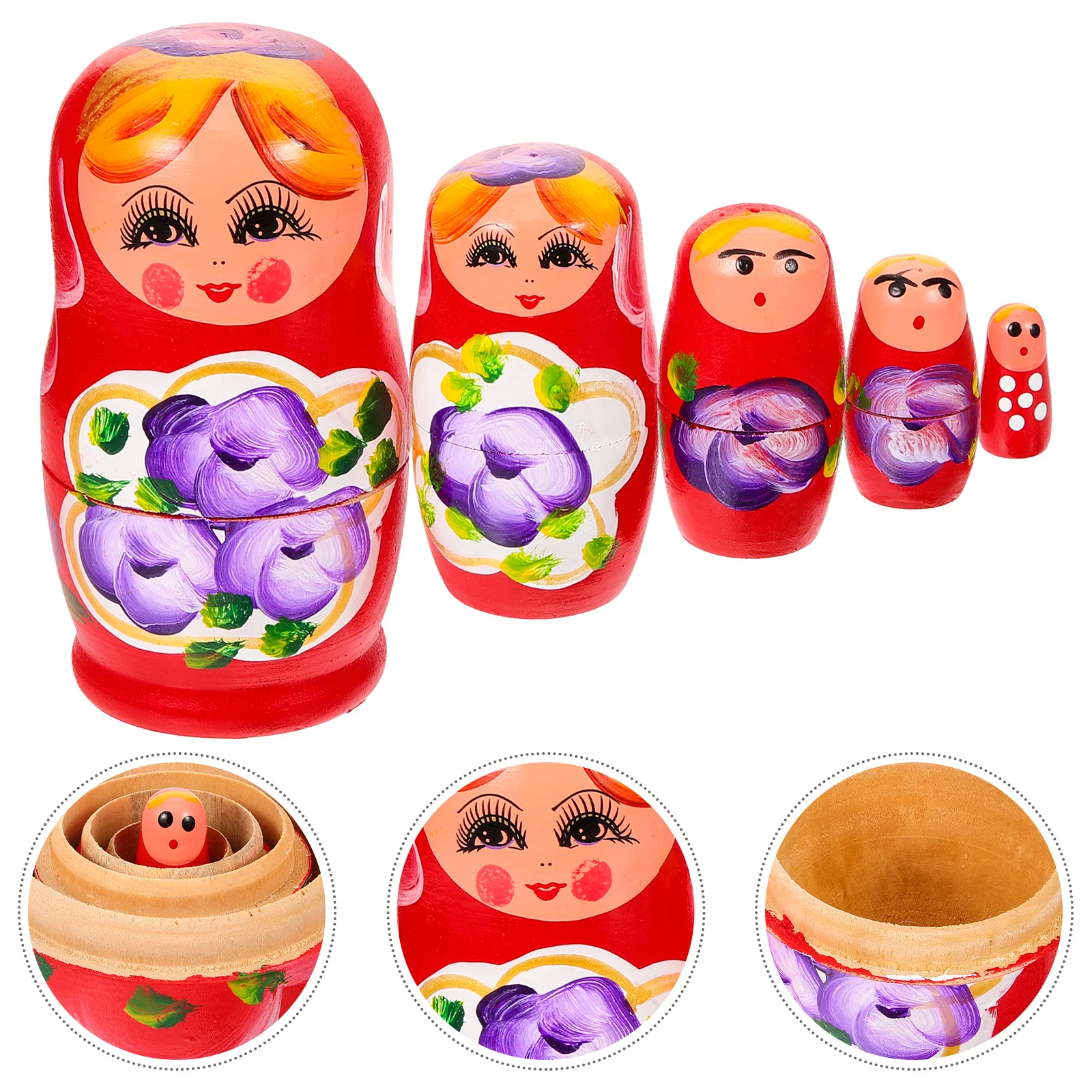 Matryoshka Wood Nesting new Russian Toy Household Kids 2025 Gift Wooden Girls Dolls