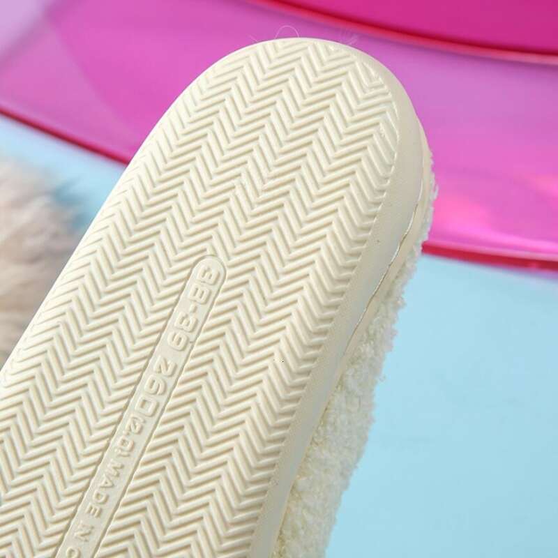 Winter Women Fluffy Slippers Men Indoor or Couples Cute Warm Quiet Slides Adults House Lattice Plush Flip ps