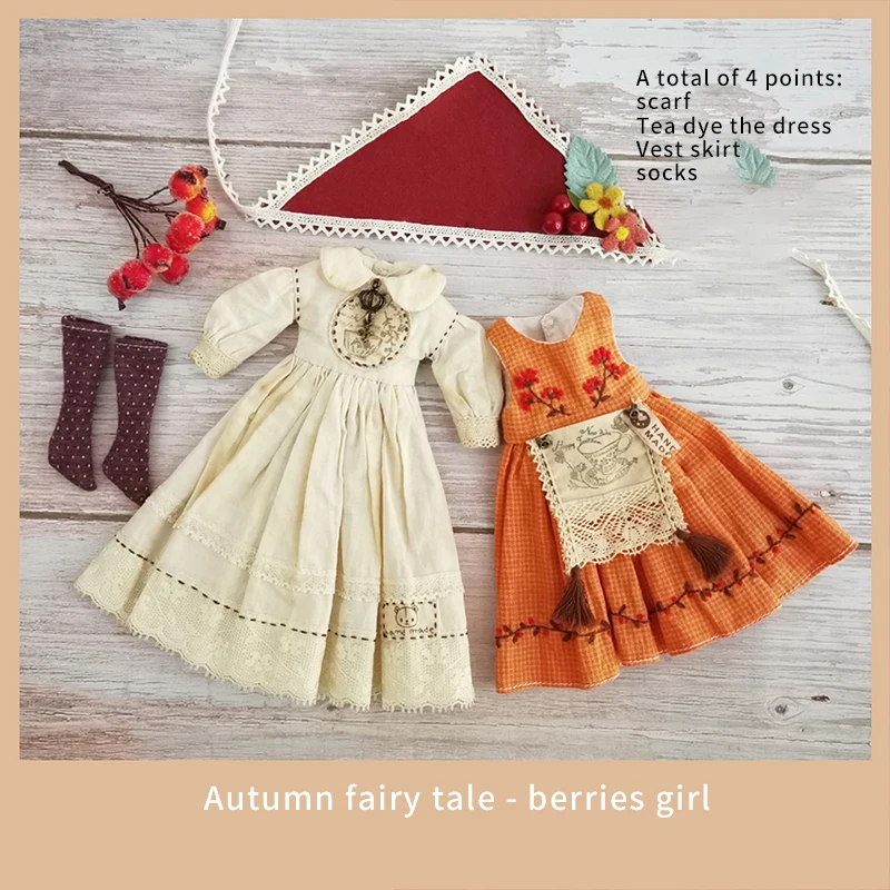 Doll Blythe YESTARY BJD Accessories Clothes For 1/6 ob11 OB24 Vintage Dolls Clothes DIY Material Pack Cute BJD Dolls Girls Gifts smile