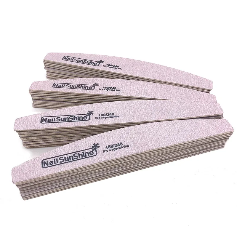 5 Pcs/Lot Grey Nail Sunshine 180/240 Nail Files Sanding Banana Buffer Blocks Wood Limas Pedicura Manicure Gel Nail Polish Set